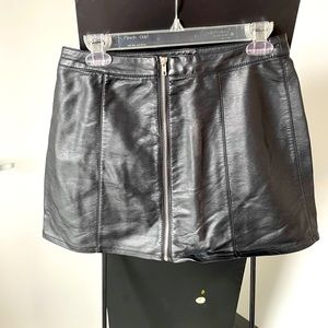 Black Leather Mini Skirt